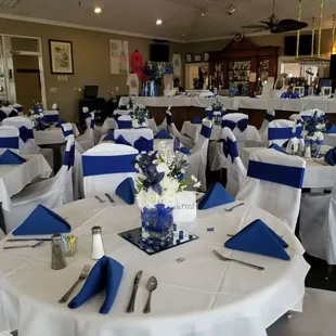 tables set for a wedding reception