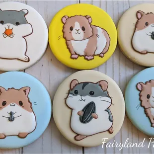 a variety of decorated cookies