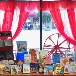 Carnival themed window inspired by our 2019 Summer Reading Program