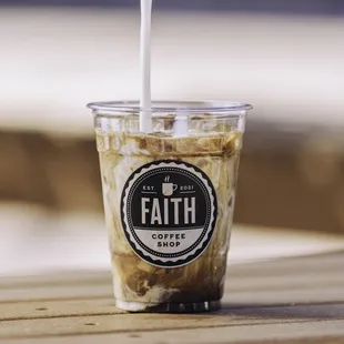 a cup of iced coffee