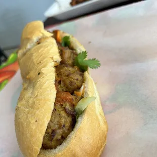 Bánh mì chả chìa _ vietnamese baguette with Chìa style meatballs.