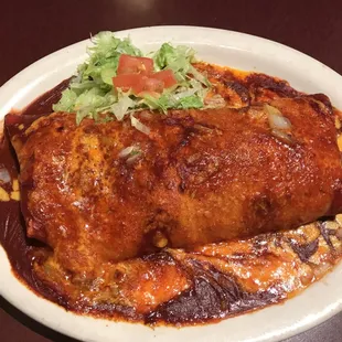 House Special Burro (Enchilada style). Bring your appetite!