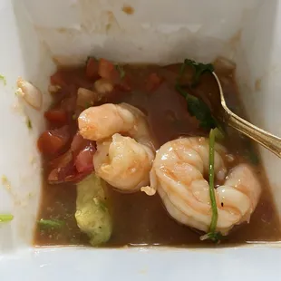 Shrimp in cocktail sauce