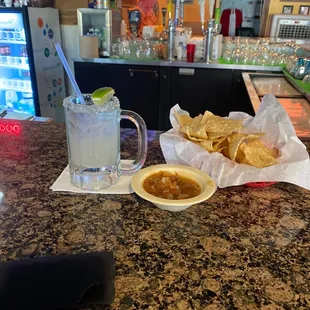 Traditional marg and complimentary chips and salsa