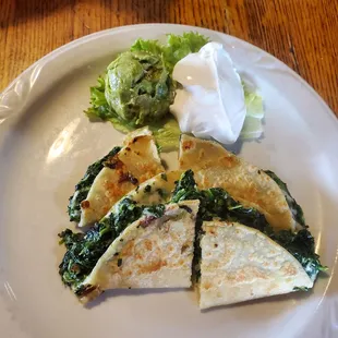 Spinach quesadillas