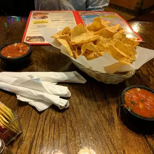Complimentary chips and salsa
