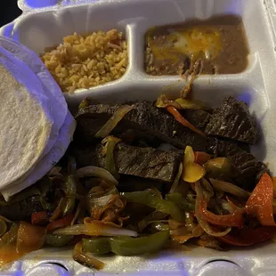 Beef fajitas