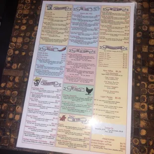 The full Menu
