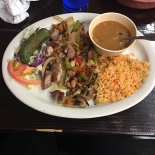 Carnitas plate pretty good. I've never had it with bell peppers before but not bad. Service is excellent!