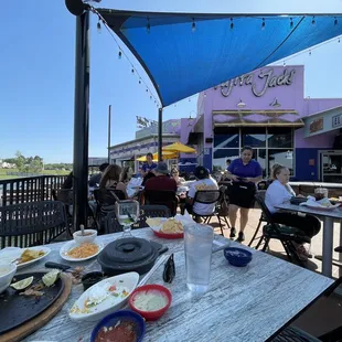 Patio lakefront dining