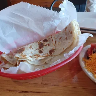 Homemade flour tortillas delicious.