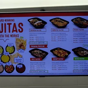 Menu 1 great selection of food