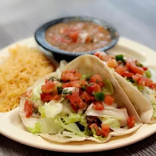 a plate of mexican food