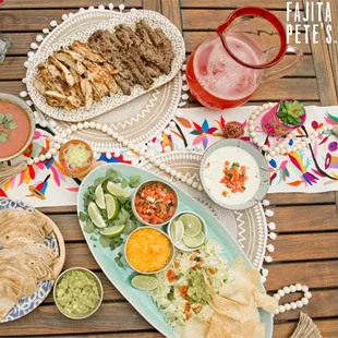 a table full of mexican food