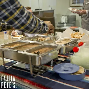 a man serving food