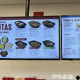 Fajita menu