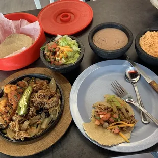 The mixed fajitas.