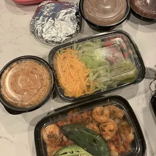 Shrimp fajitas for 2