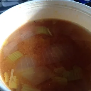 Tiny ROACH floating in my soup.