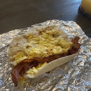 Bacon and egg yum yum