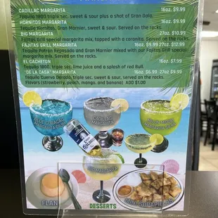 Margarita Menu