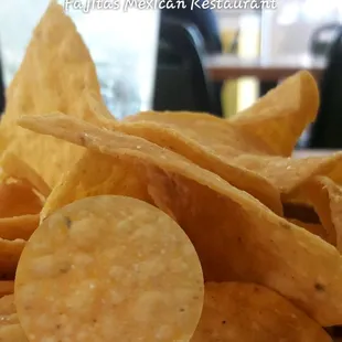 Chips are fresh and saltless... add salt ;)