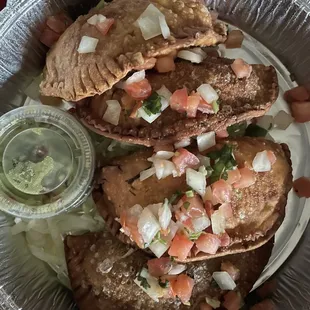 Chicken and beef empanadas