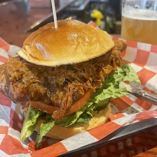 Huge chicken sandwich