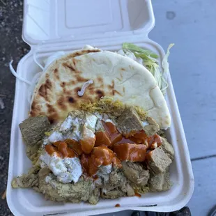 NYC Chicken and Gyro combo over Rice