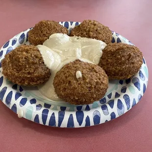Falafels we&apos;re delicious. Perfect crisp and delicious flavors. Hummus is the best I&apos;ve had.