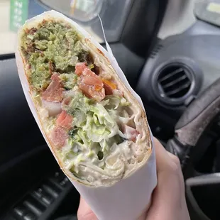 Big mouth bites! Falafel wrap