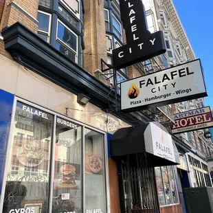 the front of a restaurant