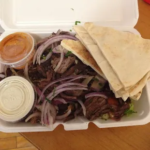 Lamb plate, with pitta bread &amp; tahini sauce