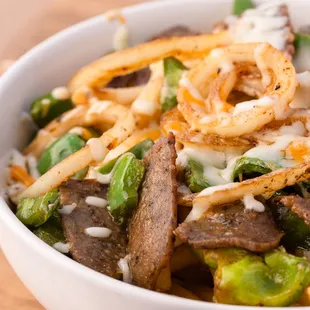 a closeup of a bowl of food