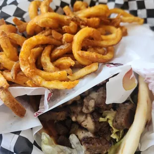 Gyro wrap + curly fries