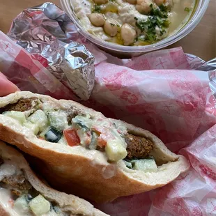 Falafel Sandwich &amp; Hummus