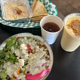 Chicken Shawarma Bowl Mango Shake Vimto Lemonade Hummus