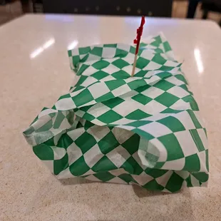 Salmon sandwich wrapped