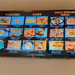 Menu as of 1/4/24 - Starters, Sides, and Daily Specials