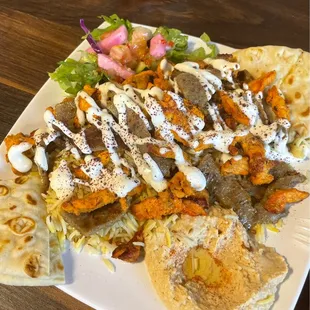 Combo platter (they have togo boxes on the side if you can&apos;t finish it!)