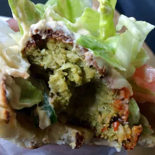 The falafel "sandwich" was one of the best I've had!