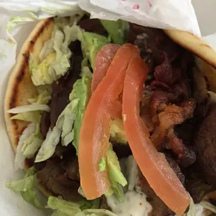 Club Gyro.  Generally also comes with onions and sprouts but I eliminated those.   So it's even more stuffed!