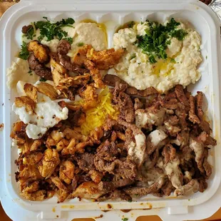 Chicken and Beef Shawarma Plate