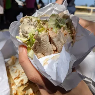 Falafel wrap - tons of tahini