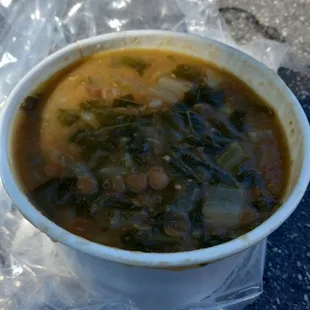 Chard and lentil soup 11/12/21 Downtown San Jose
