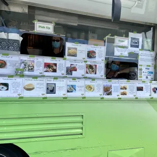 a green food truck
