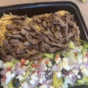 Beef shwarma platter