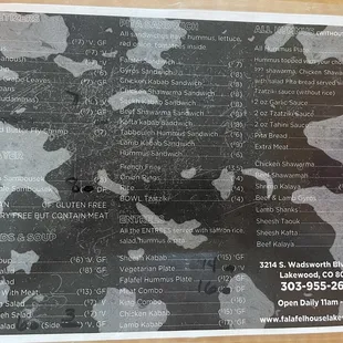 Menu, hard to read and needs more descriptions