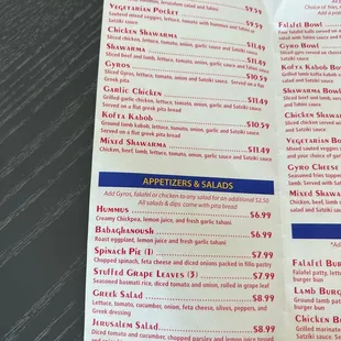 Menu: Pita Pockets &amp; Apps