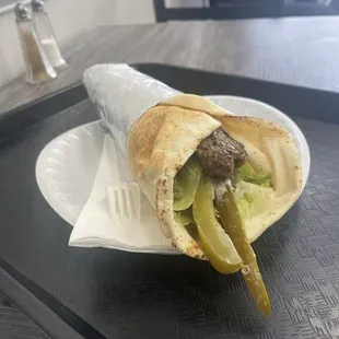 Kafta with Falafel Roll-Up
